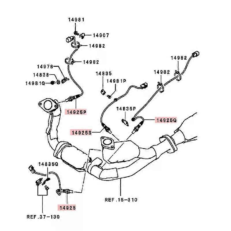 Apply 4PCS Engine Control Oxygen Sensor for Mitsubishi PAJERO MONTERO III 3rd IV 4th 6G75 3.8L MN158916 MN158670 MN158917 MN158918