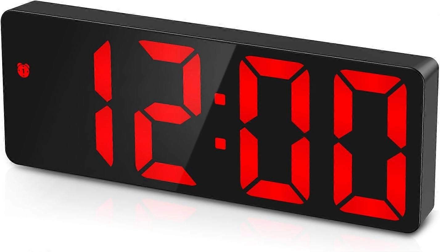 Digital Alarm Clock, Digital Clock With Large Led Display, Temperature, Date, Voice Control