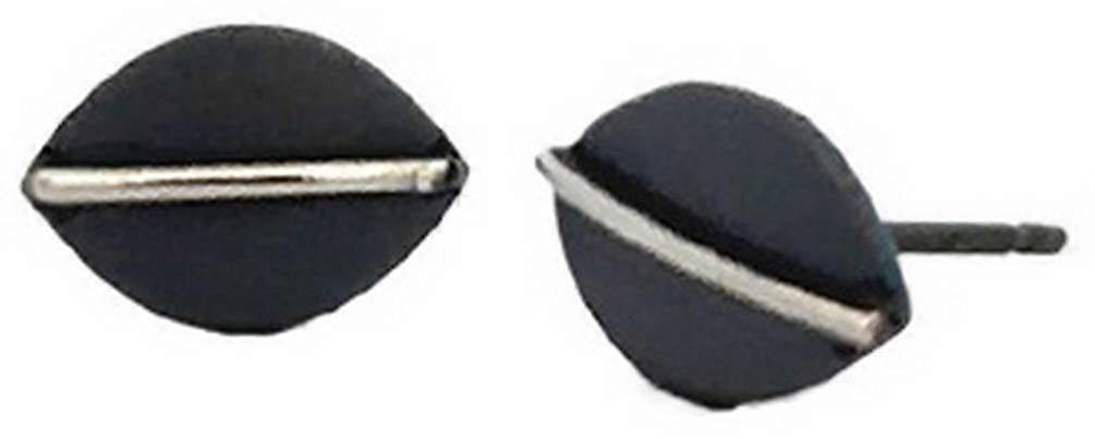 Ti2 Titanium Jungle Shield Stud Earrings - Black