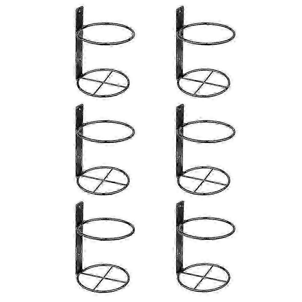 6 عبوات رف نبيذ مثبت على الحائط ، حامل زجاجة نبيذ معدني للتخزين وتنظيم الحائط