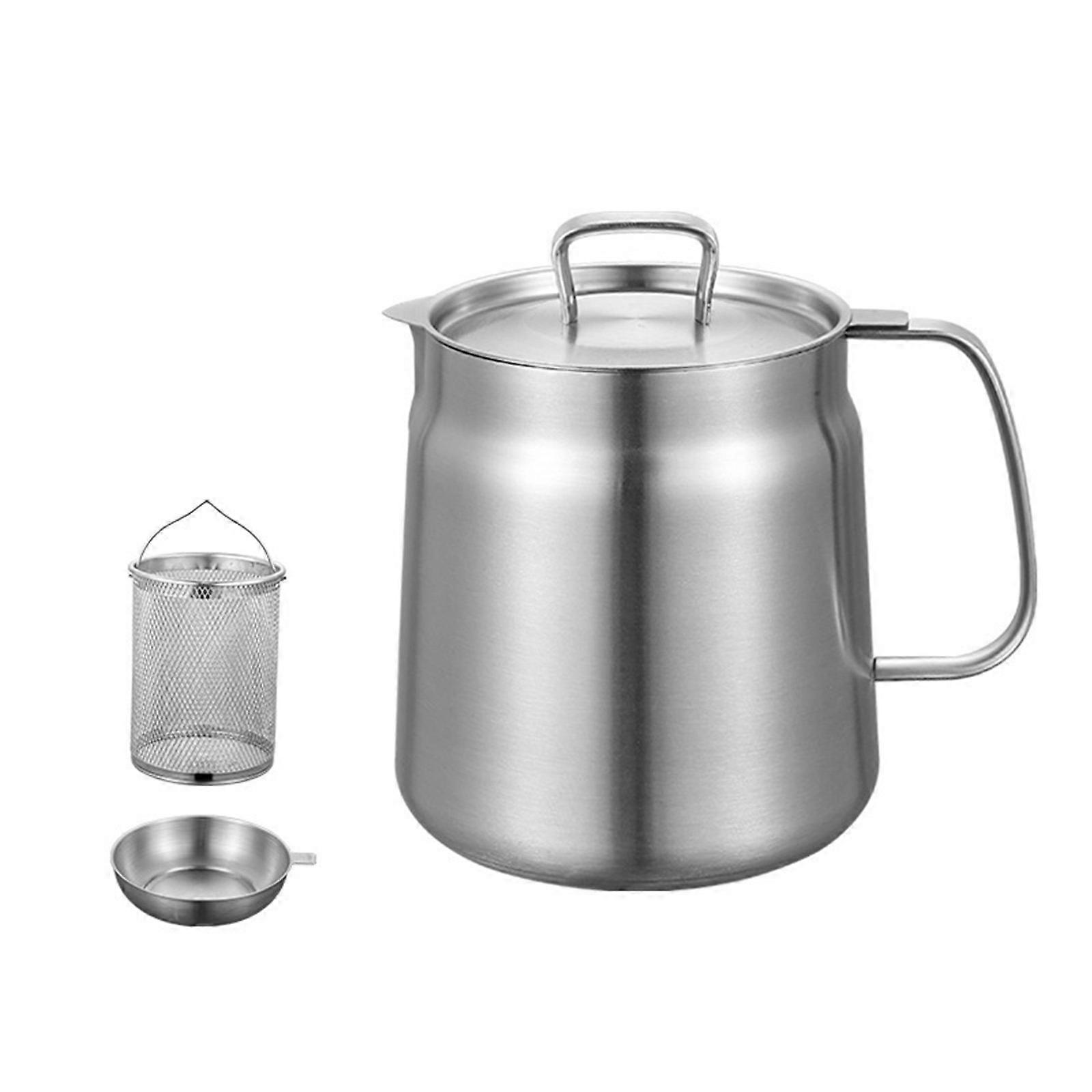 Multiple Functional Oil Filtering Structure With Profound Cooker Insert Heat Resistant Building For Professional Home Kitchens  2L