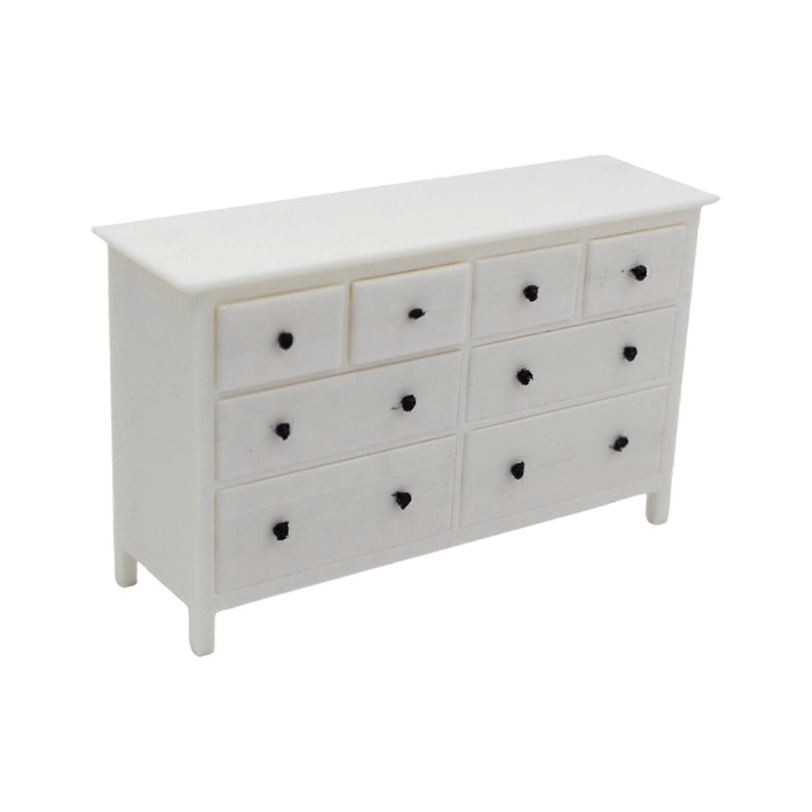 1/12 Doll House Storage Unit Chest of Drawer Miniature Furniture Scene Display Decoration For Craft Project Collector Multicolor