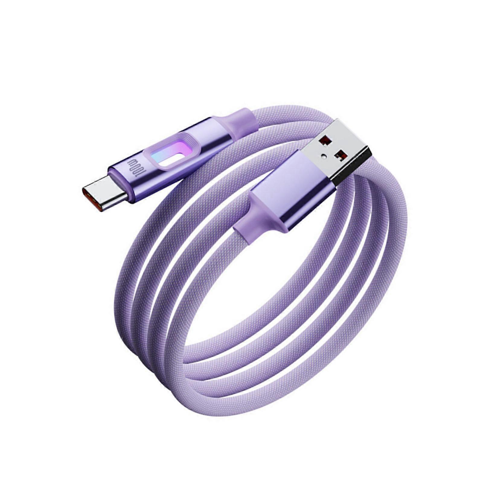 1.2/1.8m 100W 480Mbps Fast Charging Data Sync Cable Type C Charging Cable USB to Type C Cord Braided Data Cord Portable  Purple 1.8 meters