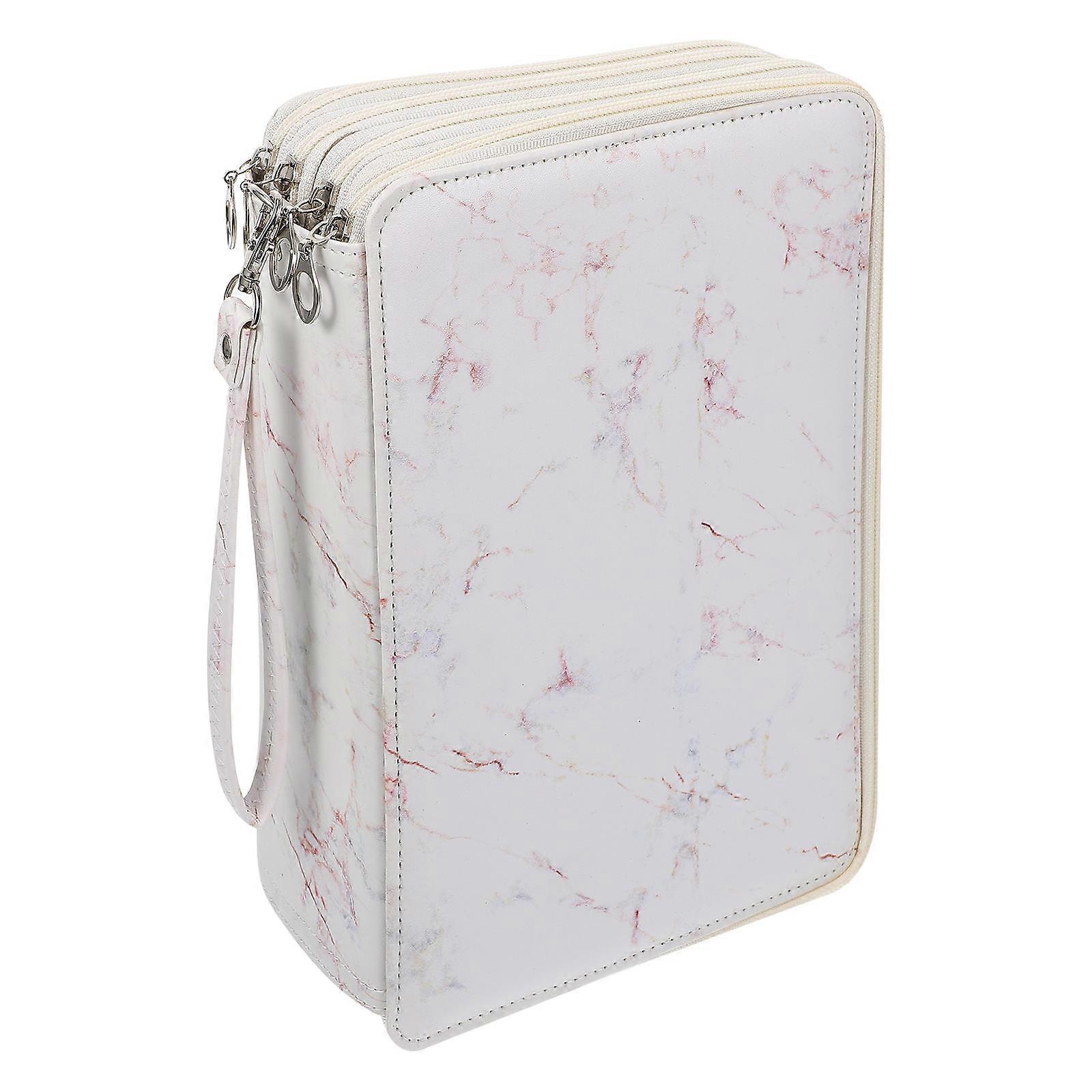 Pencils Bag Simple Large Capacity for Storage Use 1Pcs Red PU Material