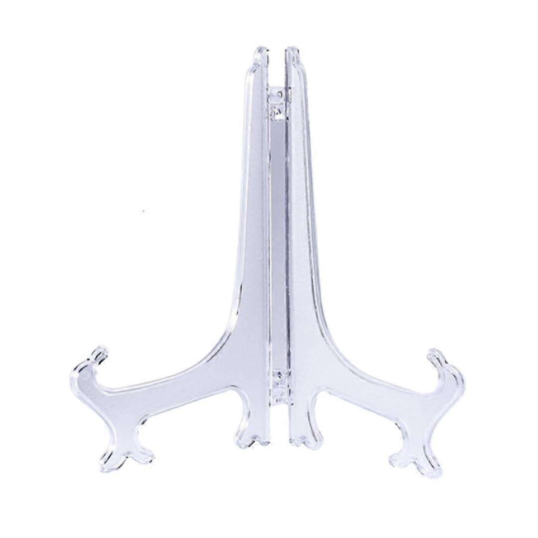 Plate Display Stand Holder Easel for 3'12' Decorative Plates, Clear 10 Inch, Folding for Tabletop or Wall Use