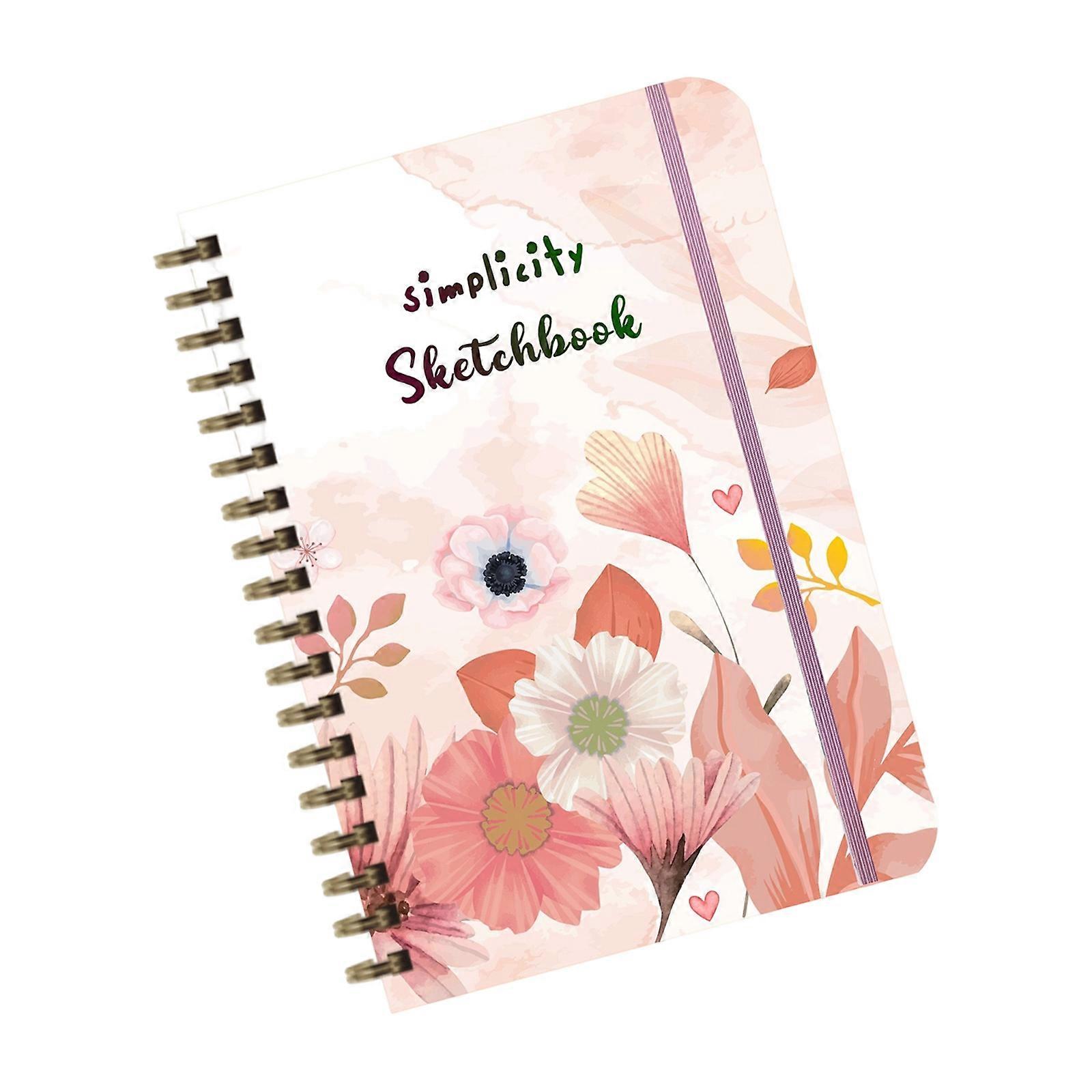 Twin Coil Binding Sketchbook 64 Sheets Thick Paper Drawing Notebook Portable Sketching Journal For Artists Student Multicolor