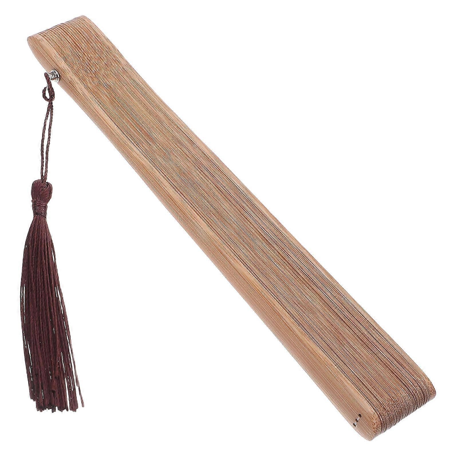 Mini Bamboo Folding Hand Fan for Decor Crafted from Light Brown Bamboo