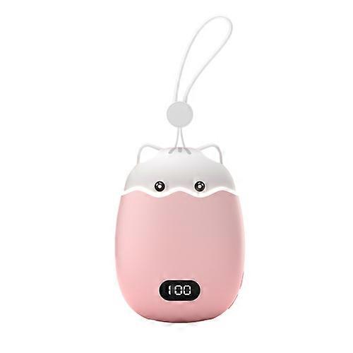 Chauffe-mains électrique portable 2 en 1 avec écran numérique et motif chat mignon - 3000 mAh - Idéal comme cadeau de naissance