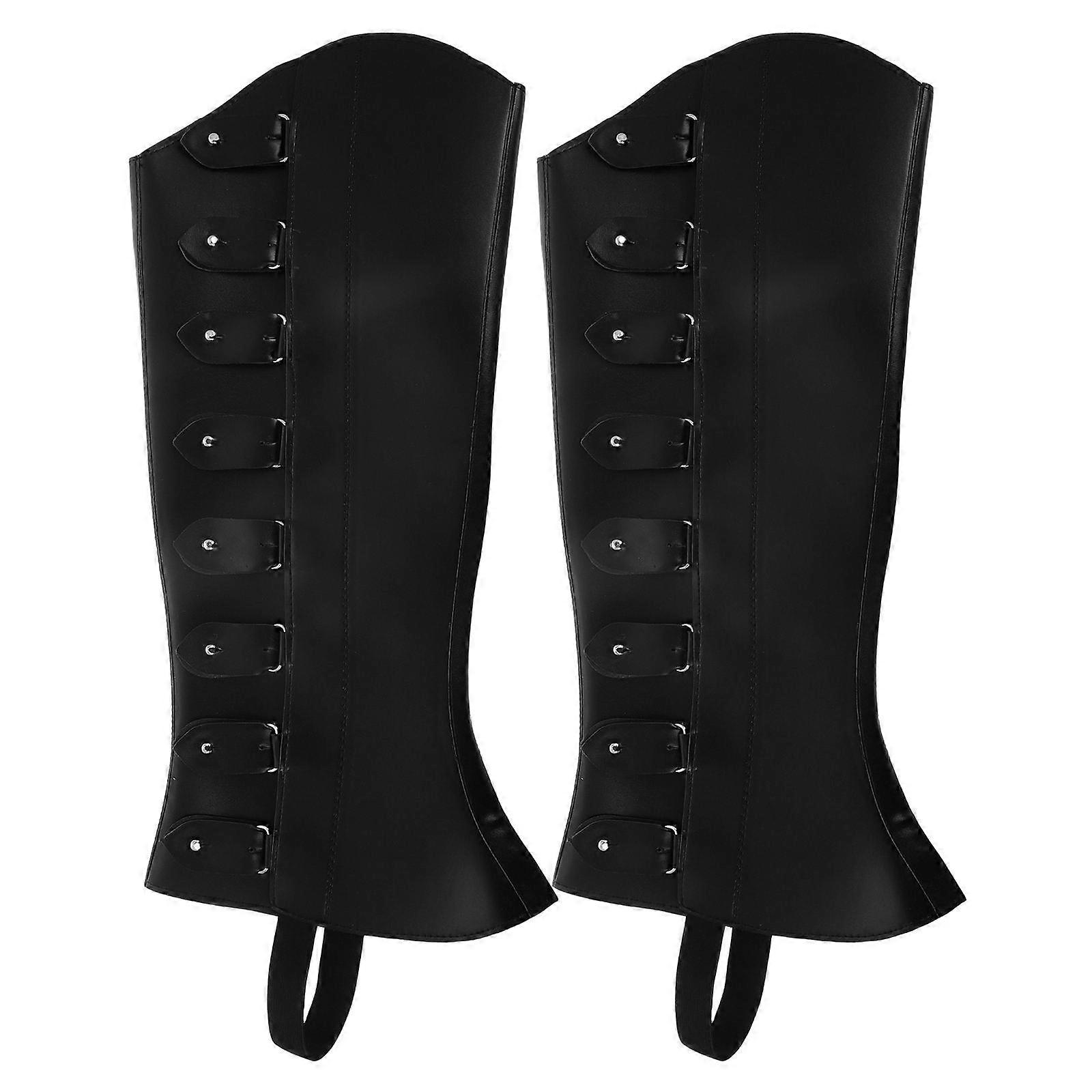 High Leg Gaiters For Historical Enthusiasts And Casual Activities In Black With Adjustable Fit And Enhanced Protection 1 Pair