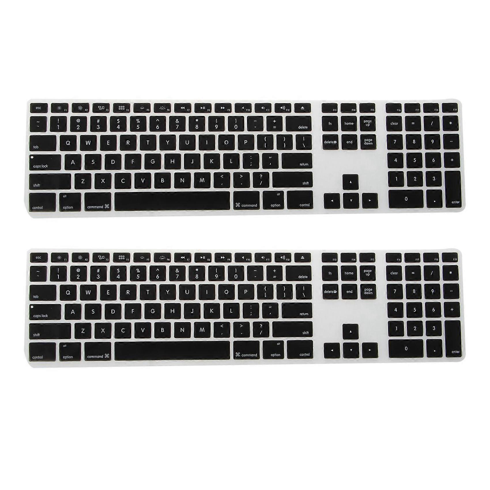2X Silicone Thin Keyboard Skin Cover Protector with Numeric Keypad for Black