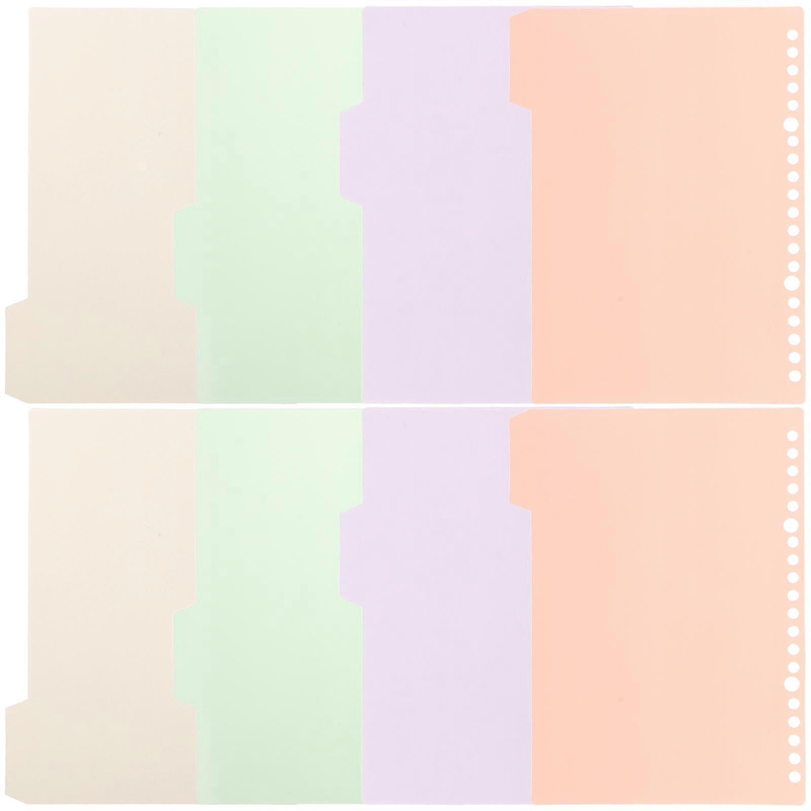 8pcs Versatile File Dividers Bookmark Paper Dividers Loose-leaf Page Markers Binders