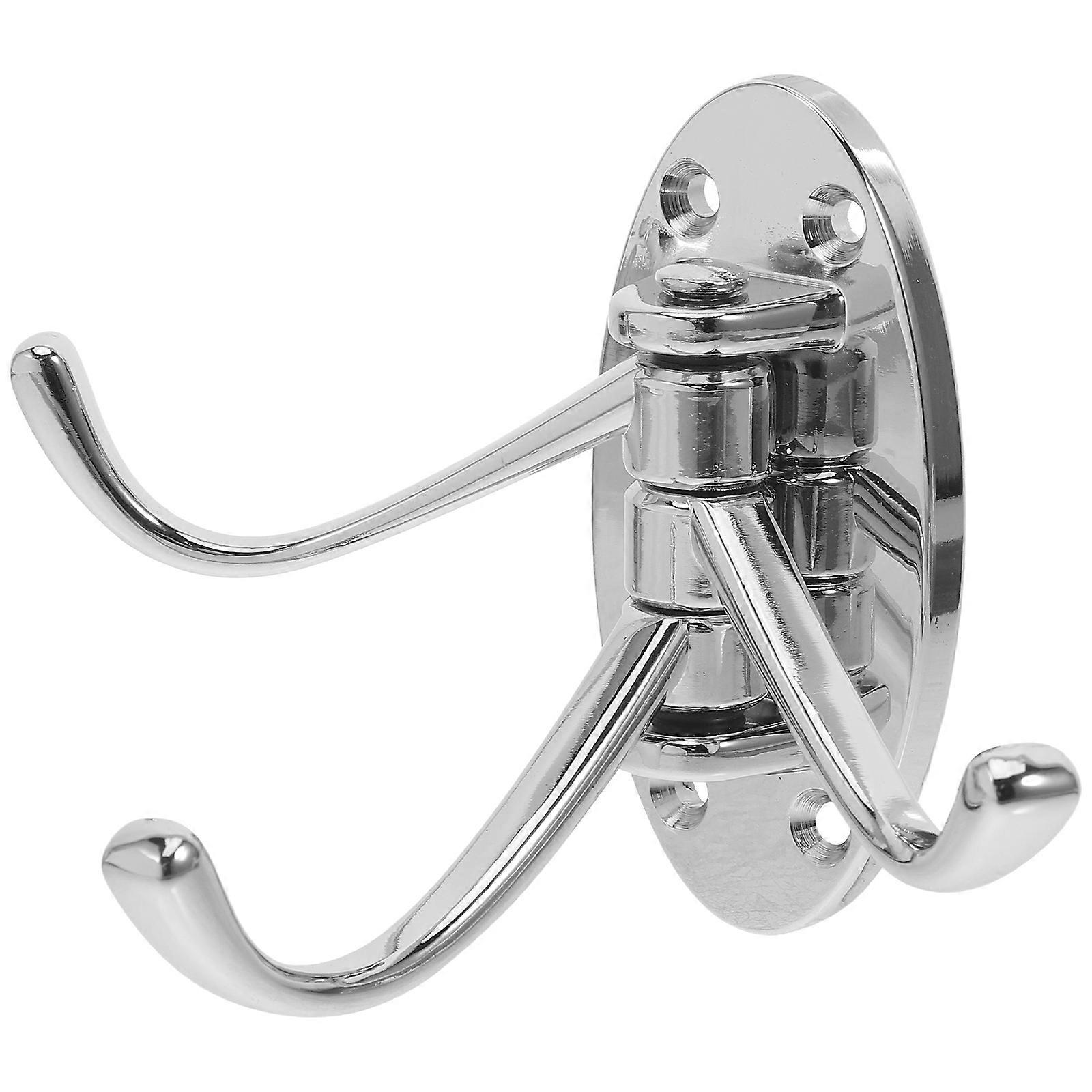 Swivel Coat Hook Triple Hook Folding Swing Arm for Home Use Wall Mounted Silver