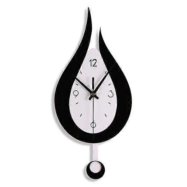 Wall Clock Modern Creative Water Drop Pendulum Clock with Pendulum Silent Pendulum Clock Digital Wall Clock Black