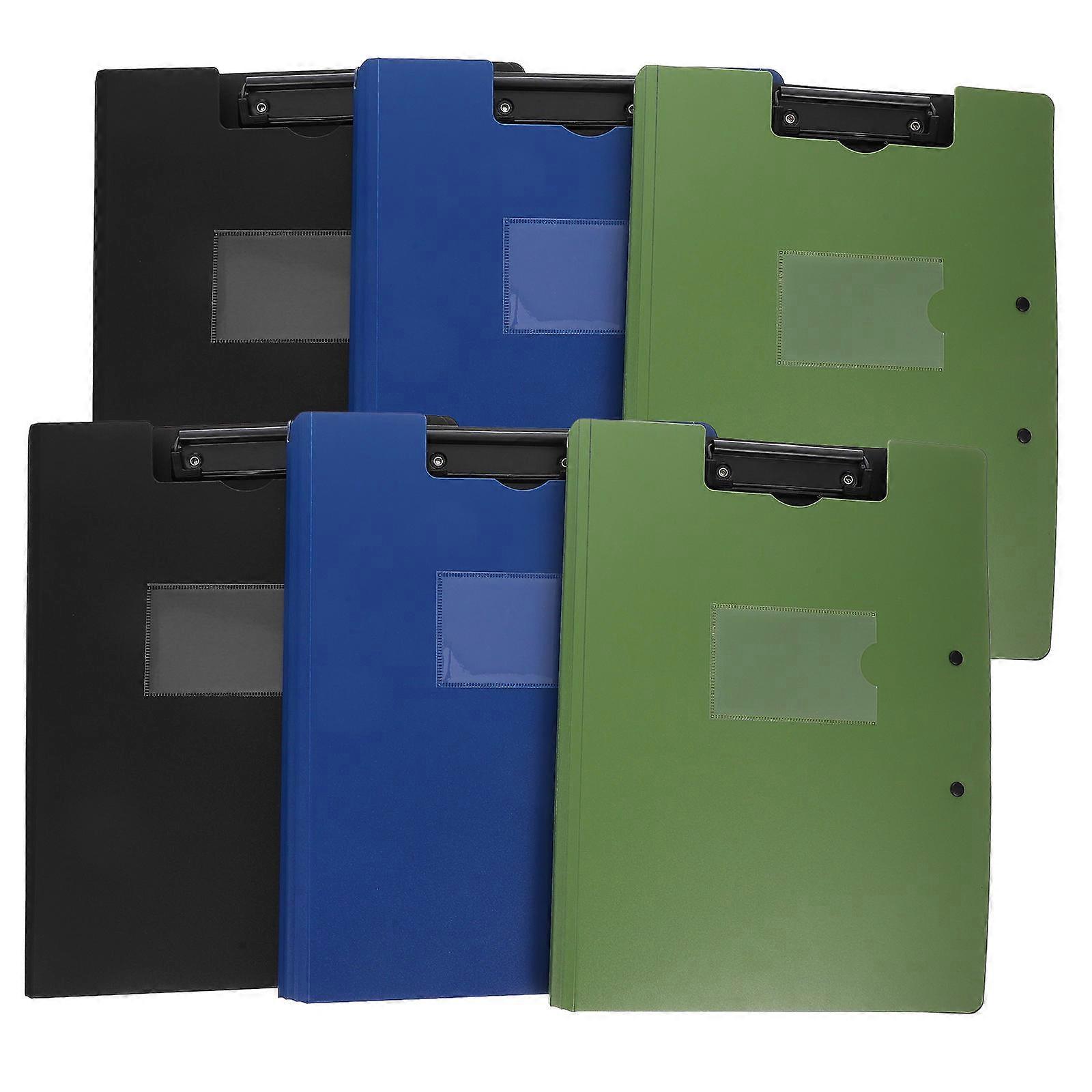 Office Clipboards File Folder Foldable with Double Clips 6Pcs for Organizing