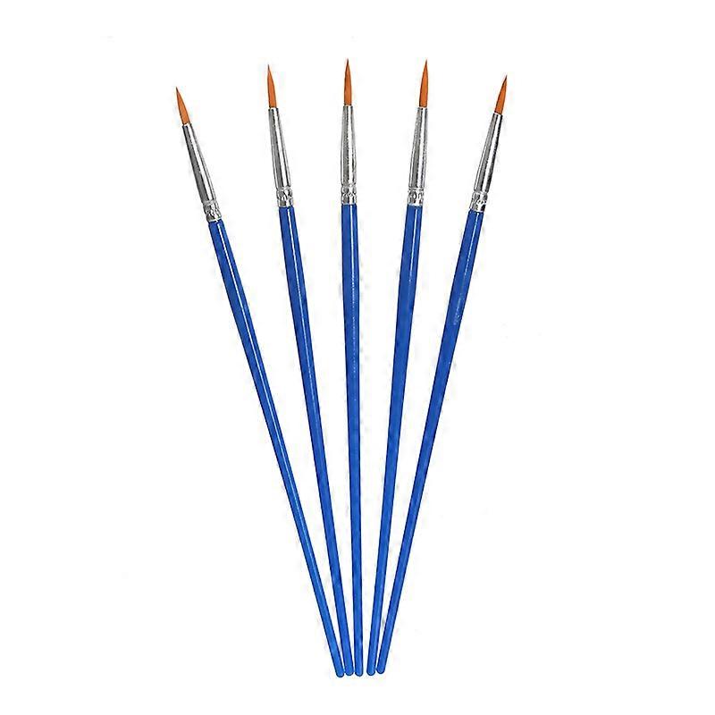 Five pointed watercolor brushes are suitable for painting with art pigments