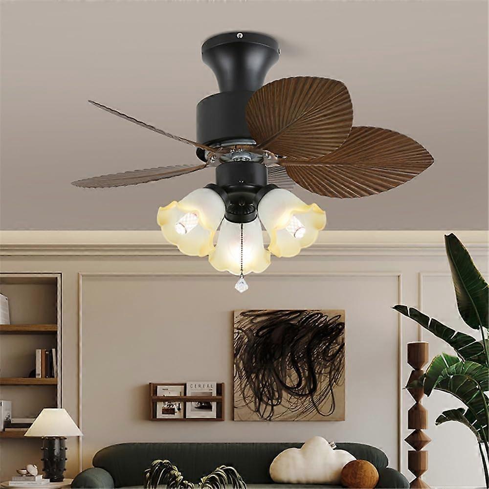 Modern LED Ceiling Fan with Remote, Retractable Blades, Quiet Energy Saving Light for Home