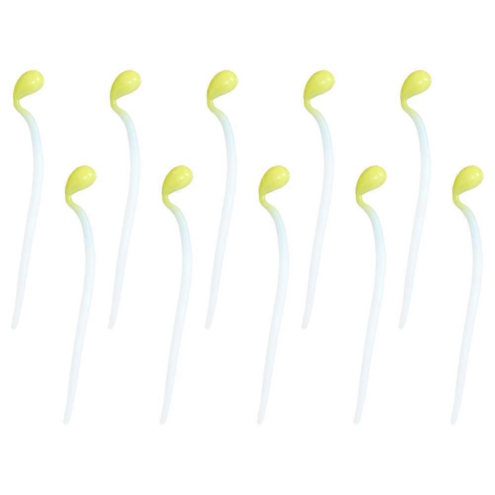 Yellow Artificial Bean Sprouts Models for Decoration 10Pcs PVC Simulation Props