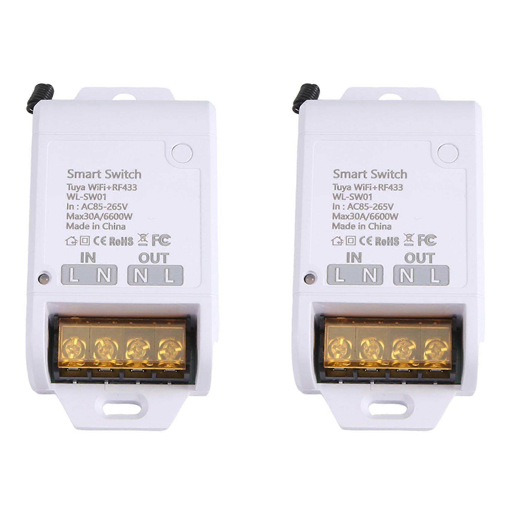 2X ZigBee Graffiti WiFi Smart Switch on/Off 30A WIFI+RF433 High Power Remote Control Voice Lamp Multifunction Switch