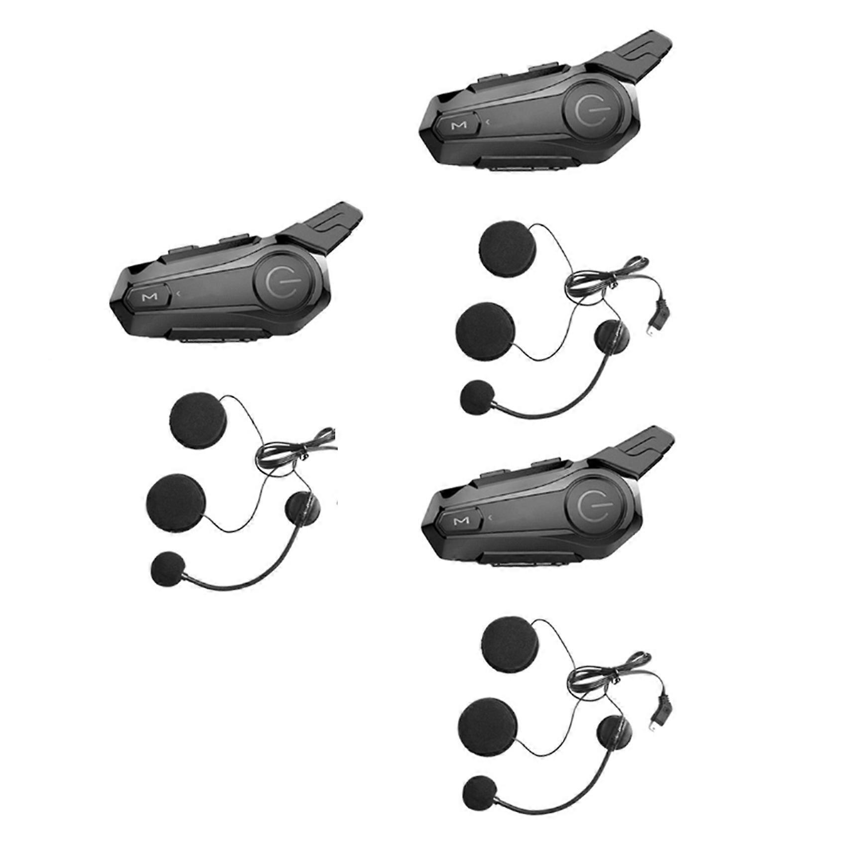 3X Bluetooth Helmet Intercom Universal Pairing Waterproof Interphone Headset with CNC Noise Reduction Function B