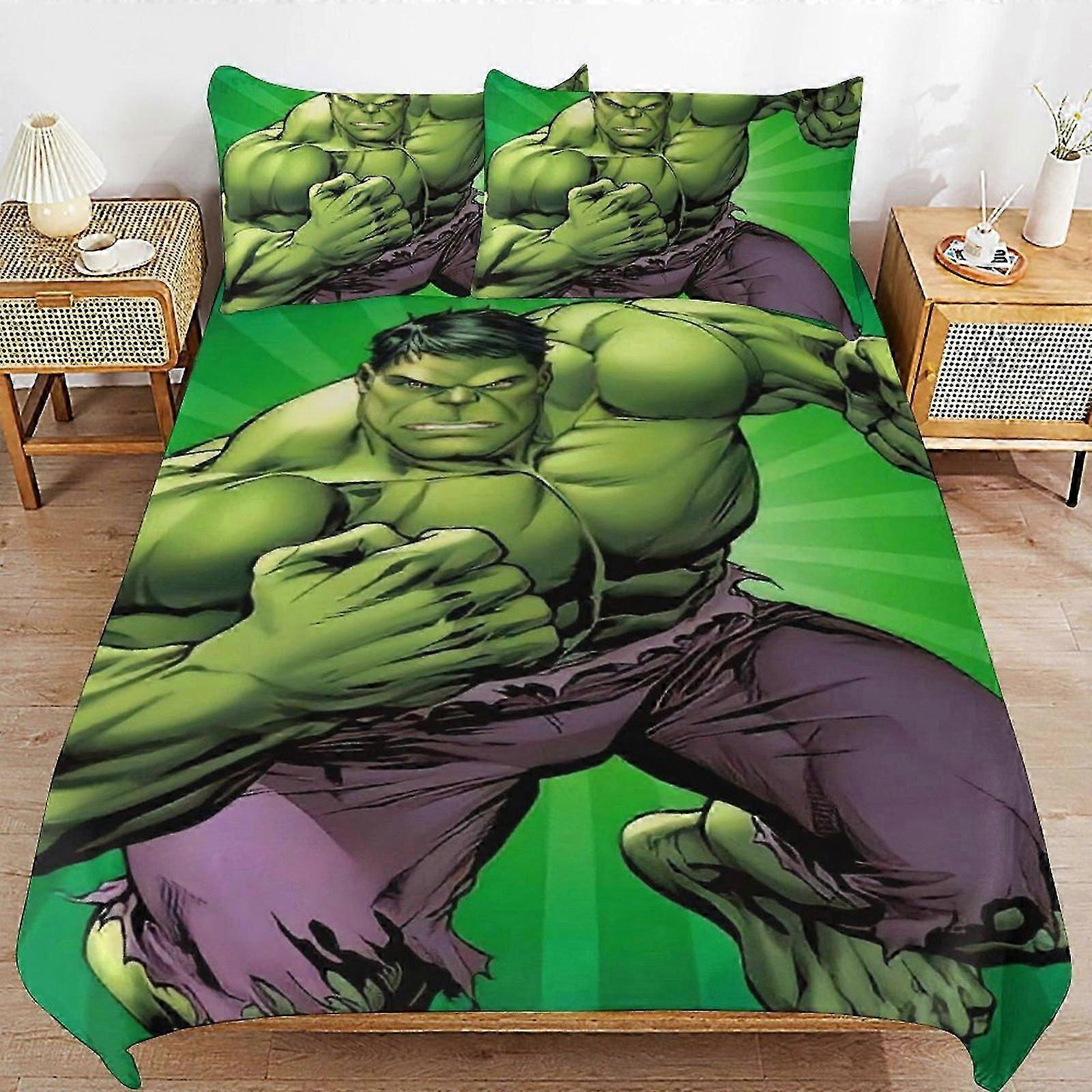 v2442 Lakan Sängkläder Hulk Sängkläder Ultra Mjuk hudvänlig Påslakan 3 delar, söt täcke Täcke Sängset för pojkar flickor barn ( 1 täcke C