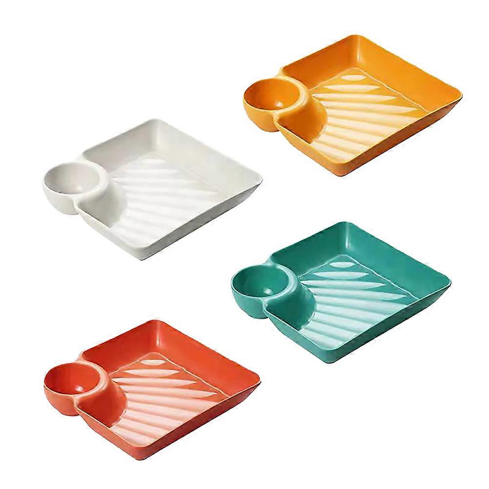Snack Plate Square Dumpling and Sushi Serving Plate for Events 4Pcs