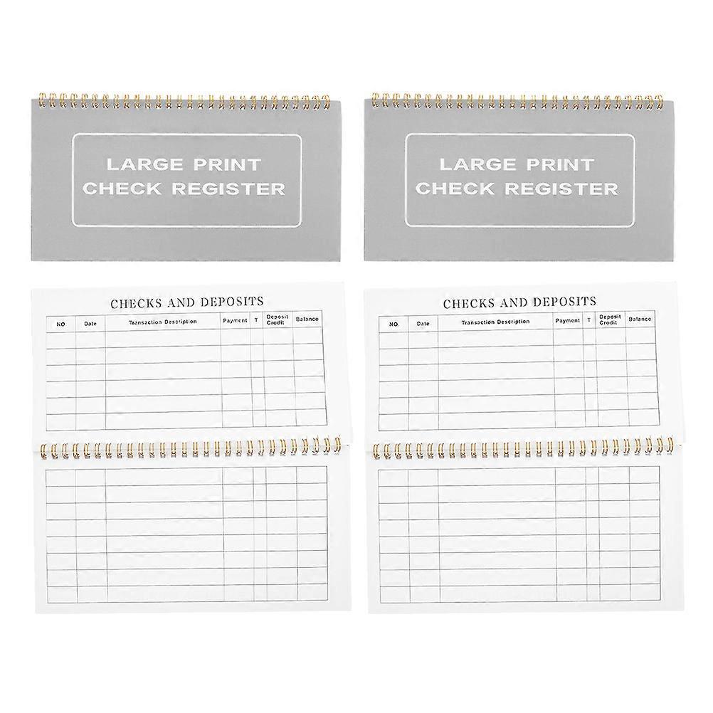 Large Print Checkbook Register for Low Vision with Date Section 4Pcs