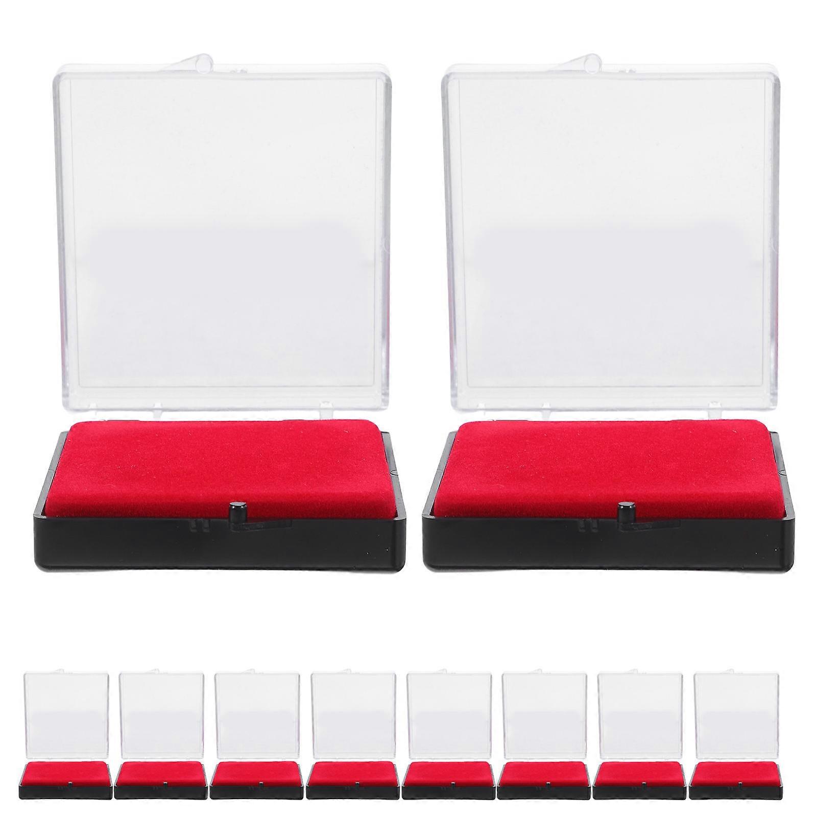 Medal Badge Display Box for Showcasing with 10Pcs Hinged Flip Cases