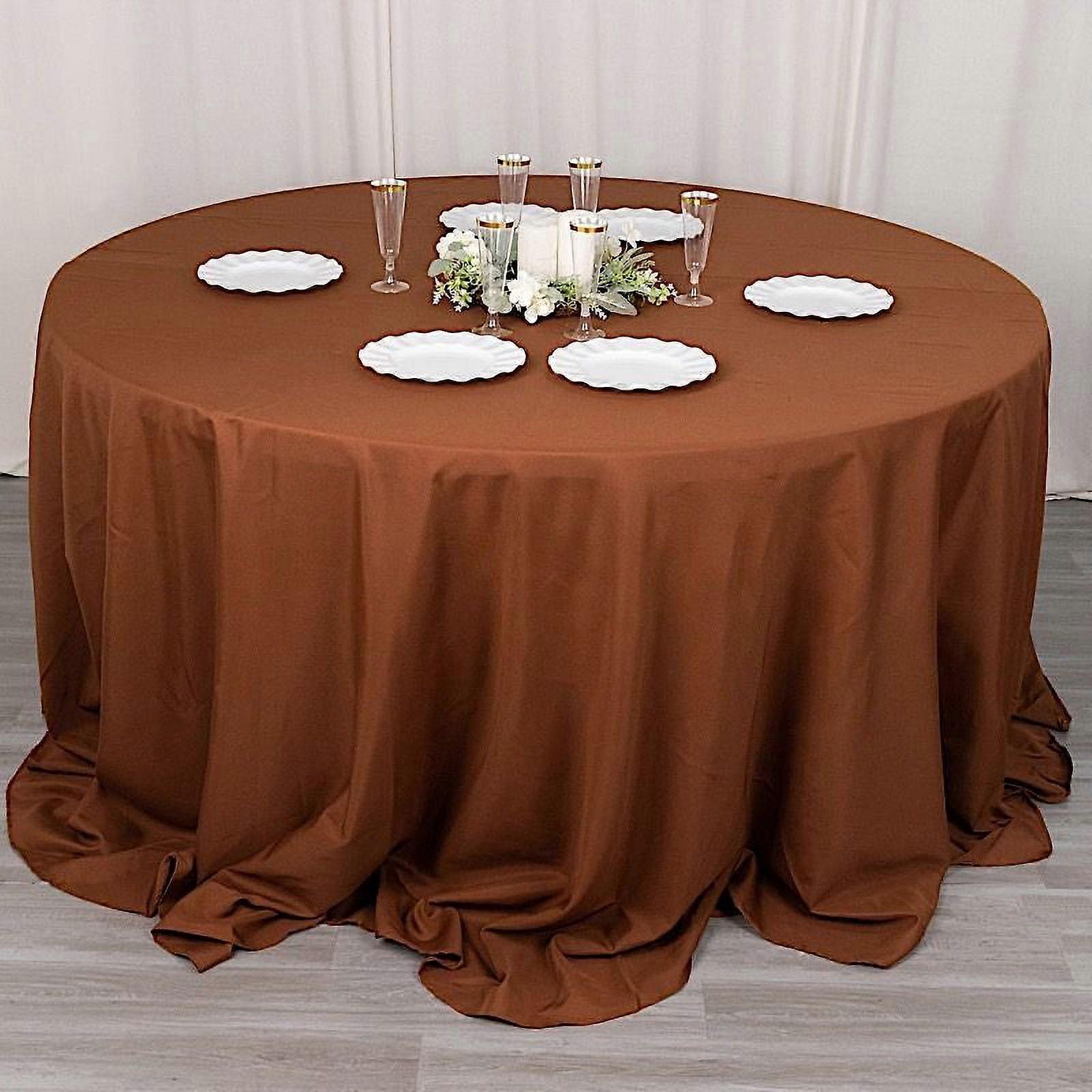 BalsaCircle 132" Round Polyester Tablecloths Wedding Cinnamon Brown