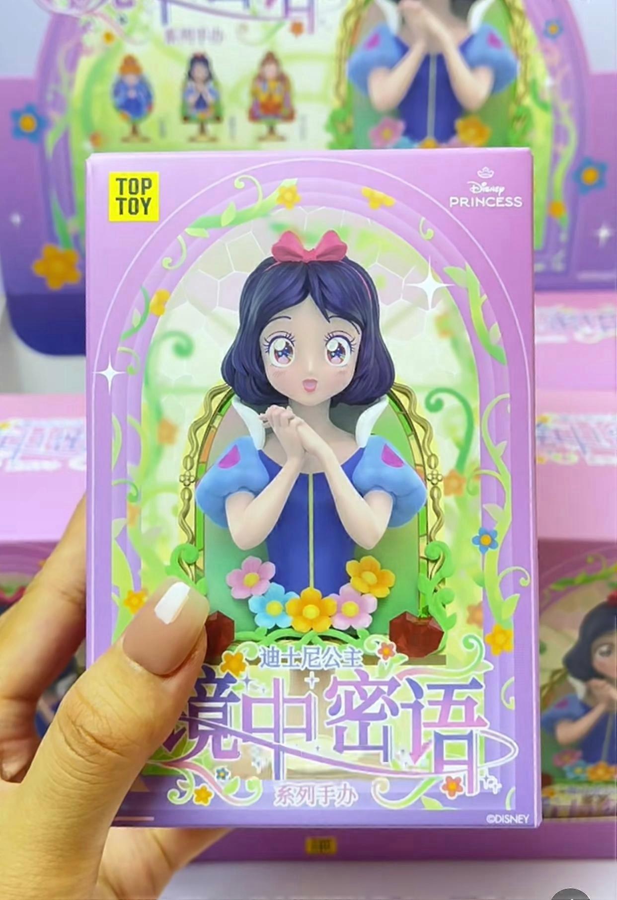 Bo?te aveugle de conte de f��es Disney originale, s��rie Mirror Whisper, Statue mi-longue de princesse, jouet de collection