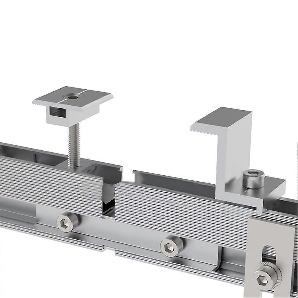 Aluminum Rail Connector for PV Solar Rails, 14 cm, 4Piece Set, Stable Mounting for Commercial and Residential Use