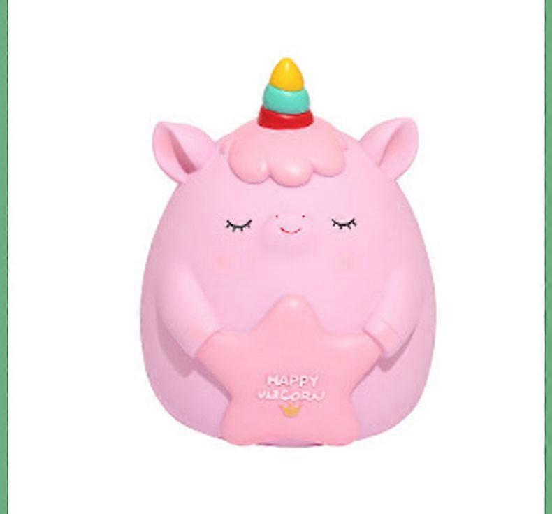 Pink star unicorn piggy bank vinyl savings jar home decoration ornaments children's gifts-14903