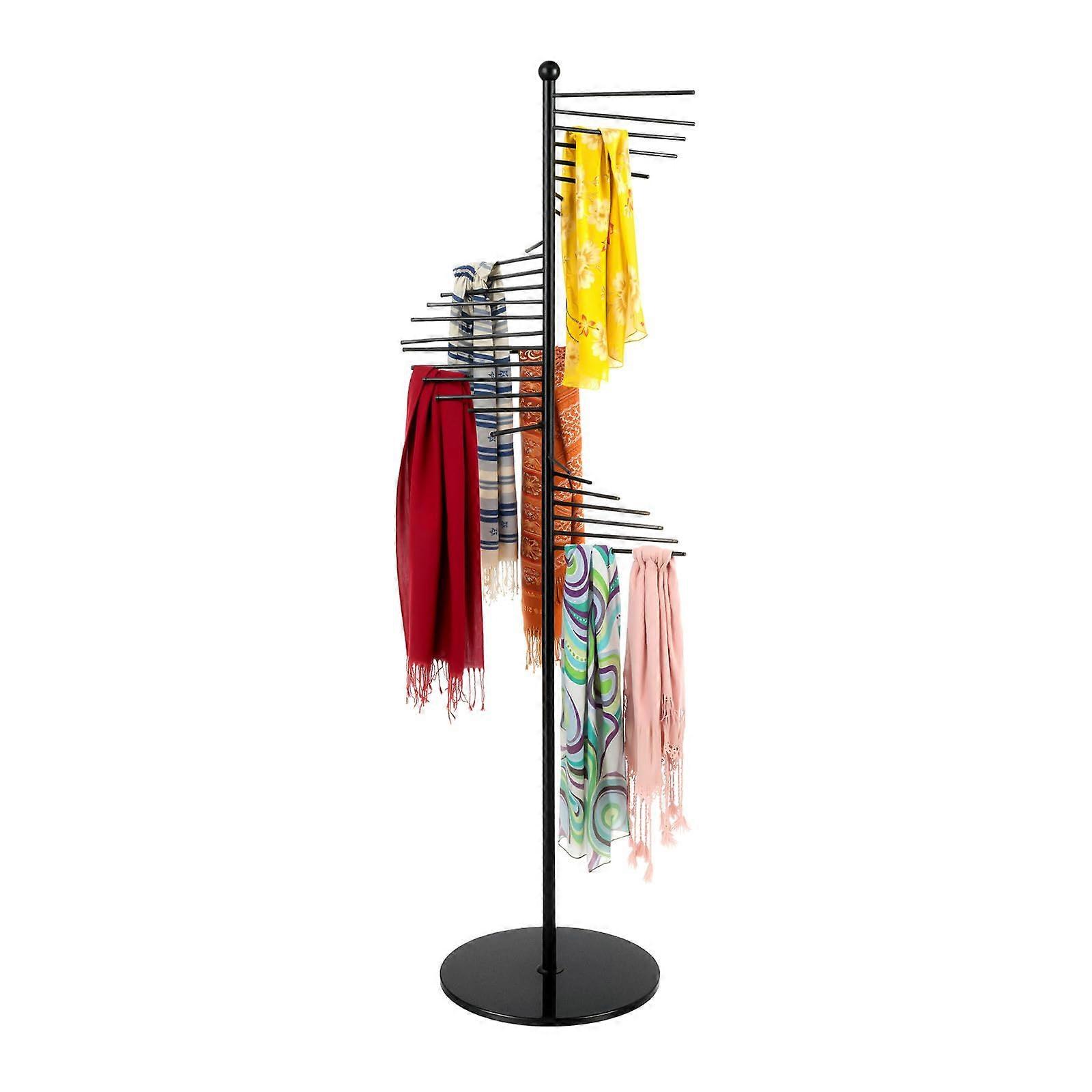 Tall Metal Spiral Scarf Display Rack Hijab Organizer with 360° Easy Access and Stable Base