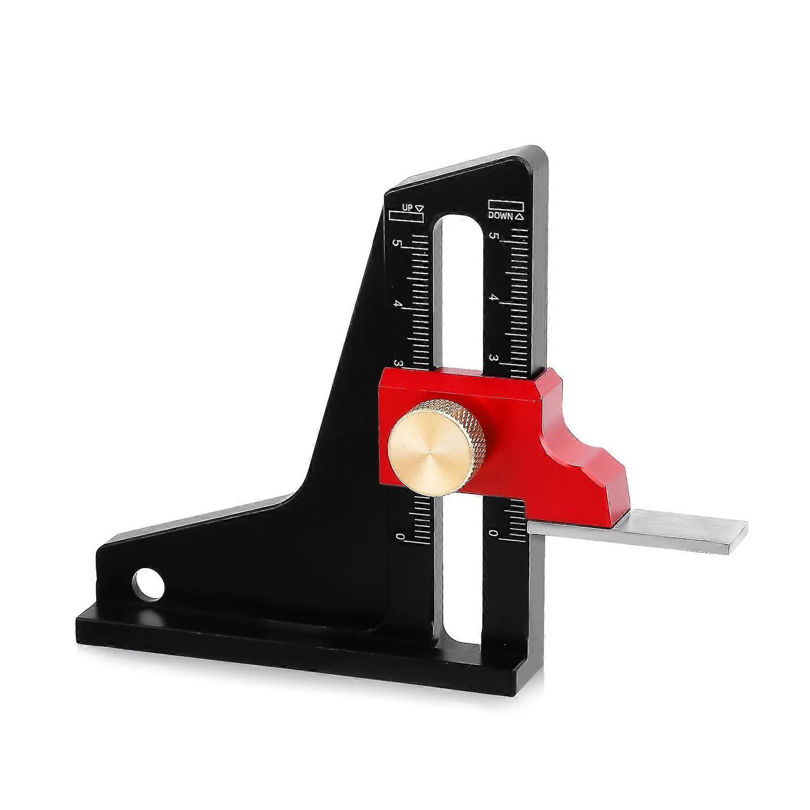 Woodworking Height Gauge 050mm Aluminium Alloy Dual Scale Depth Measuring Tool for Table Saw