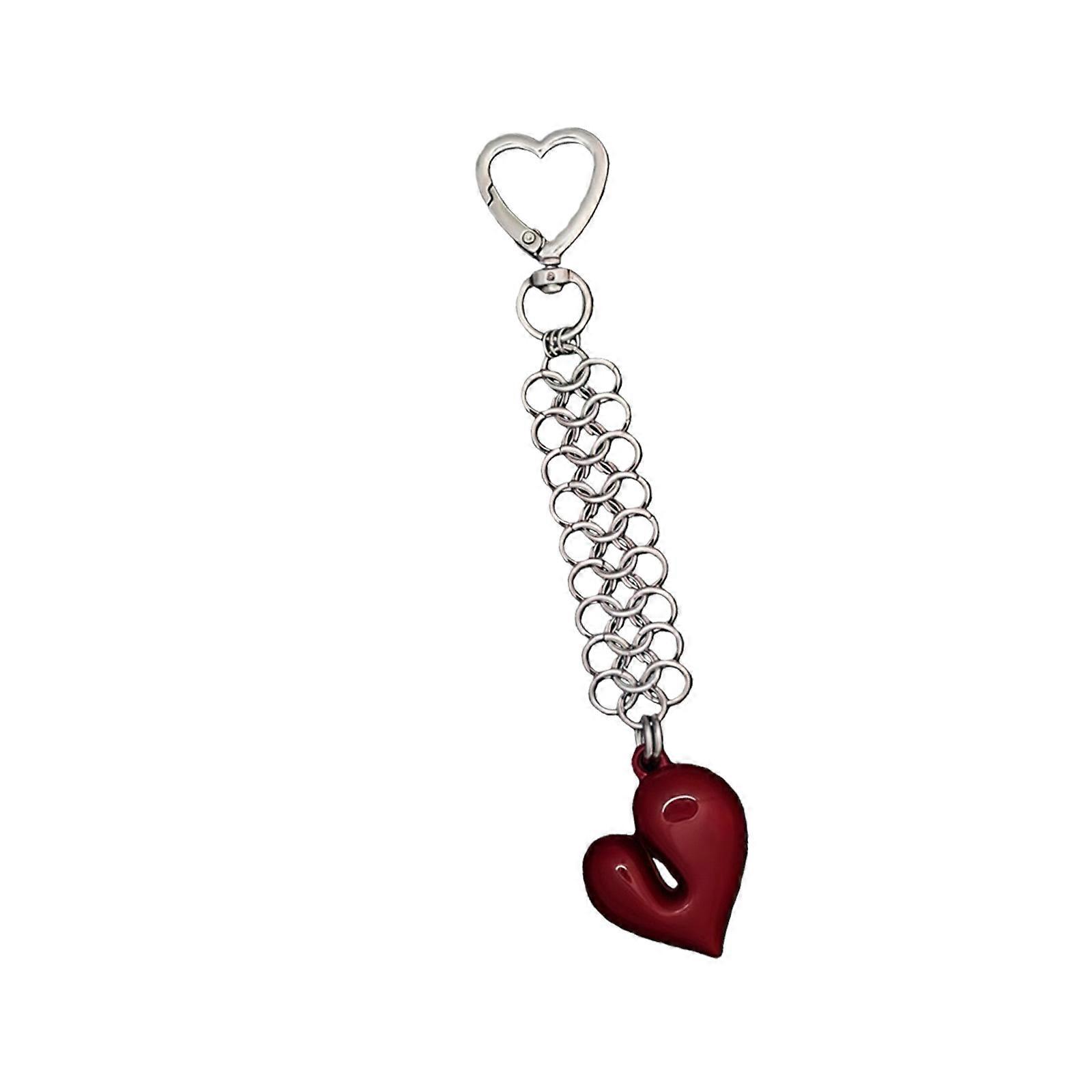 Porte-clés cœur élégant, pendentif en forme de cœur, bijou élégant et léger, breloque multicolore.
