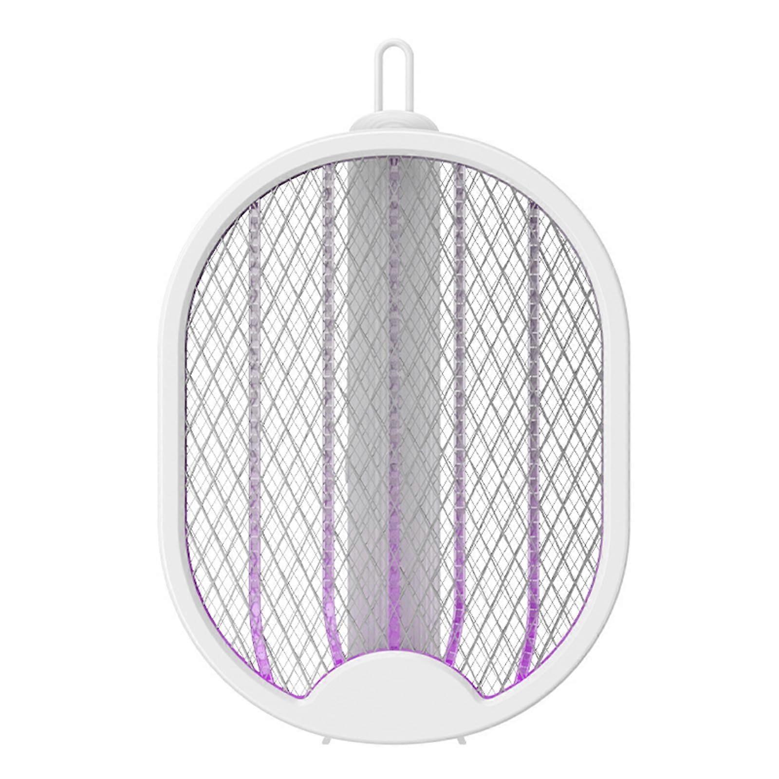 Electric Mosquito Swatter Rechargeable Foldable LED Light Double Layer for Indoor Outdoor Use