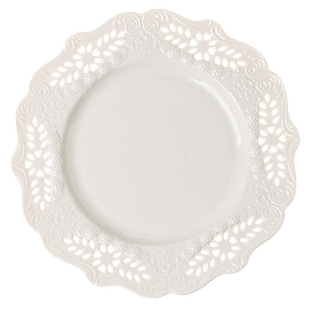 White Ceramic Plate for Dessert Serving 1Pcs Creative Household Tableware