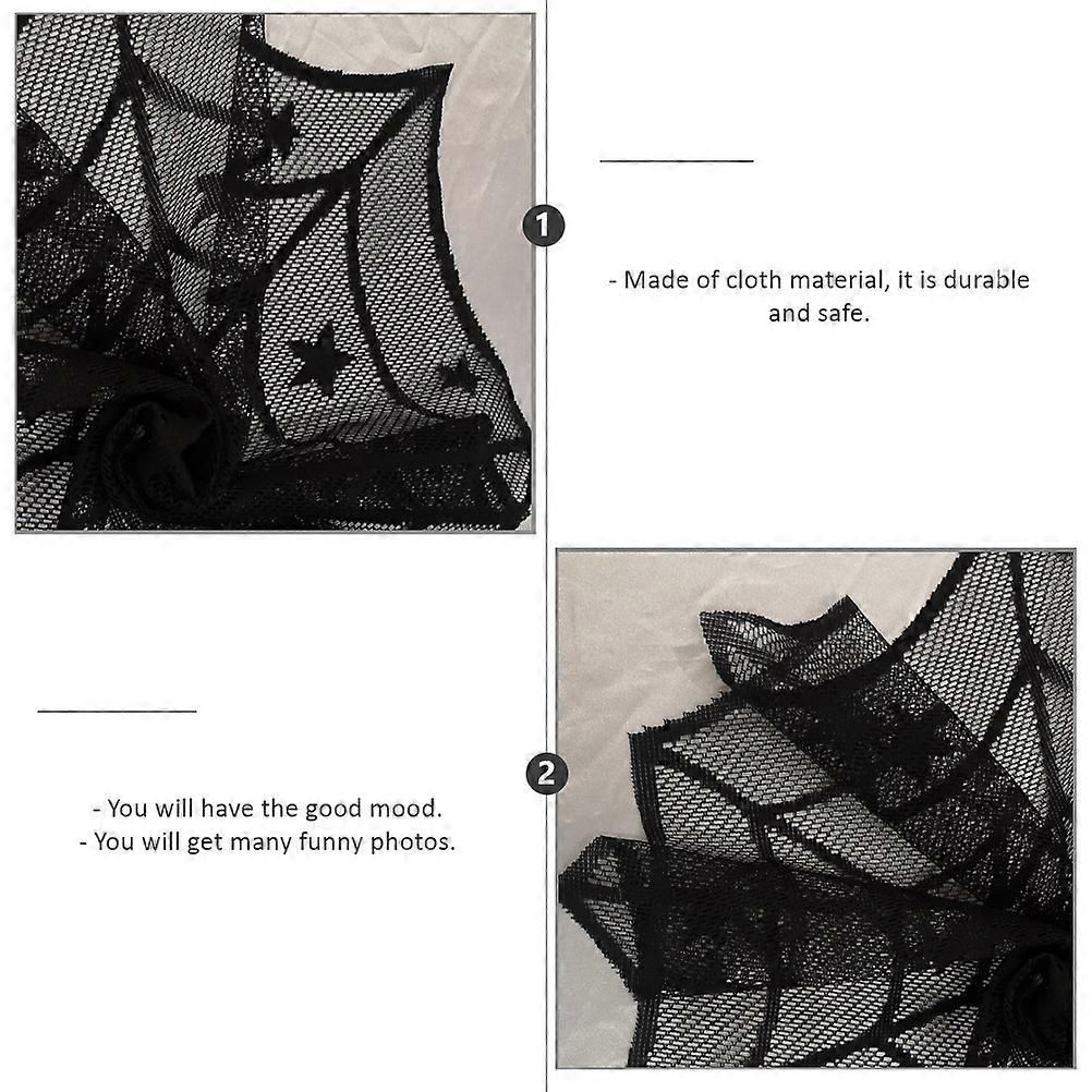Spiderweb Decor Reusable Tablecloth Net Decoration Black Polyester Halloween Theme Table Cloth 1Pcs