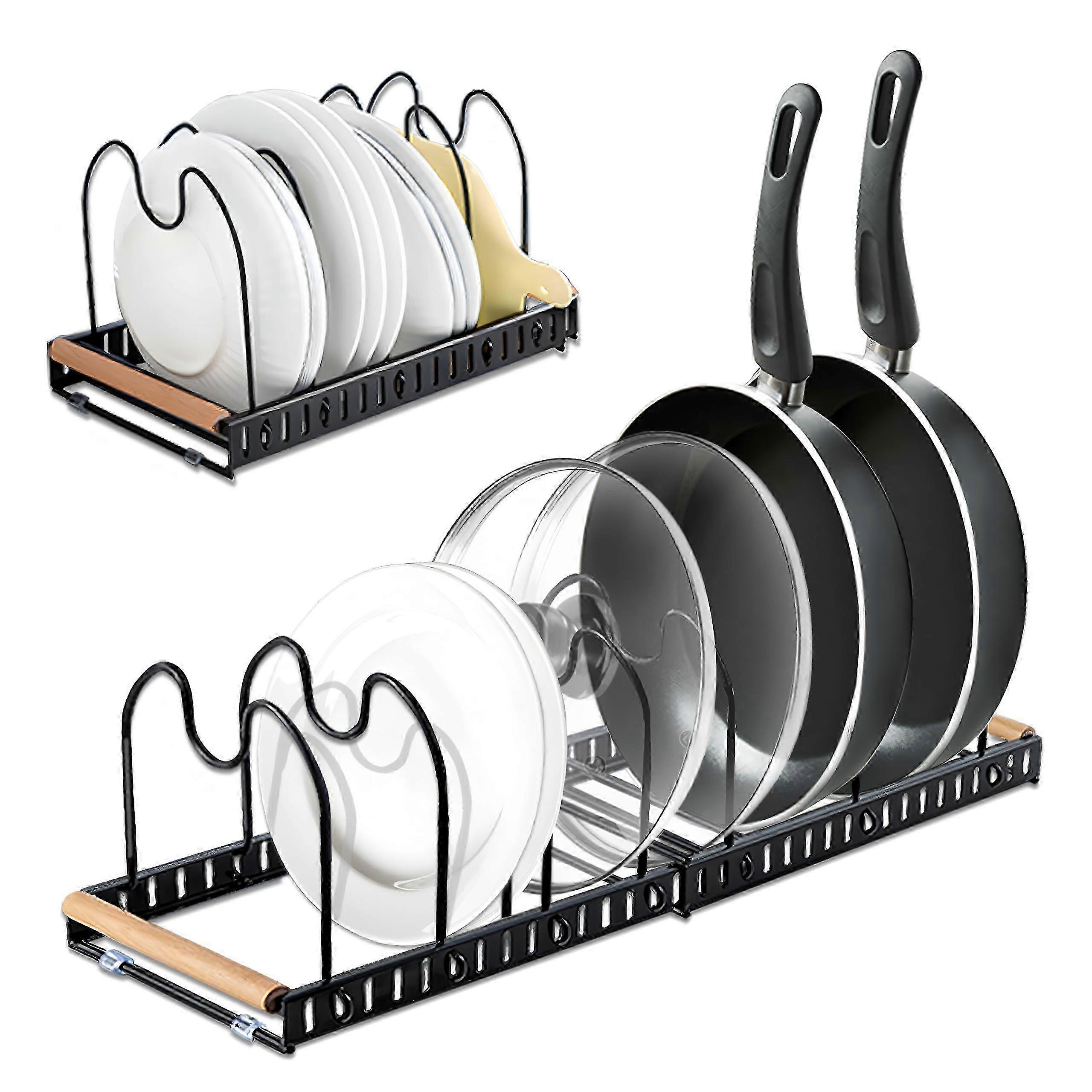 Pan and Pot Organizer for Kitchen Cookware Cabinet Storage 26-27s