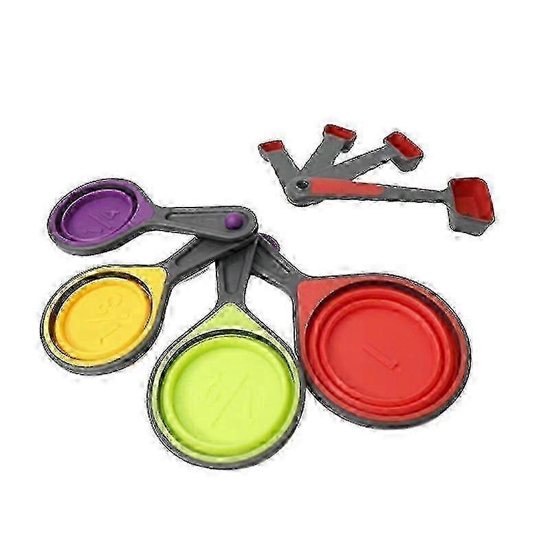 26-27 8pcs Telescopic Simple Durable Practical Sturdy Measuring Spoon Kitchen Tool For Liquid Spice