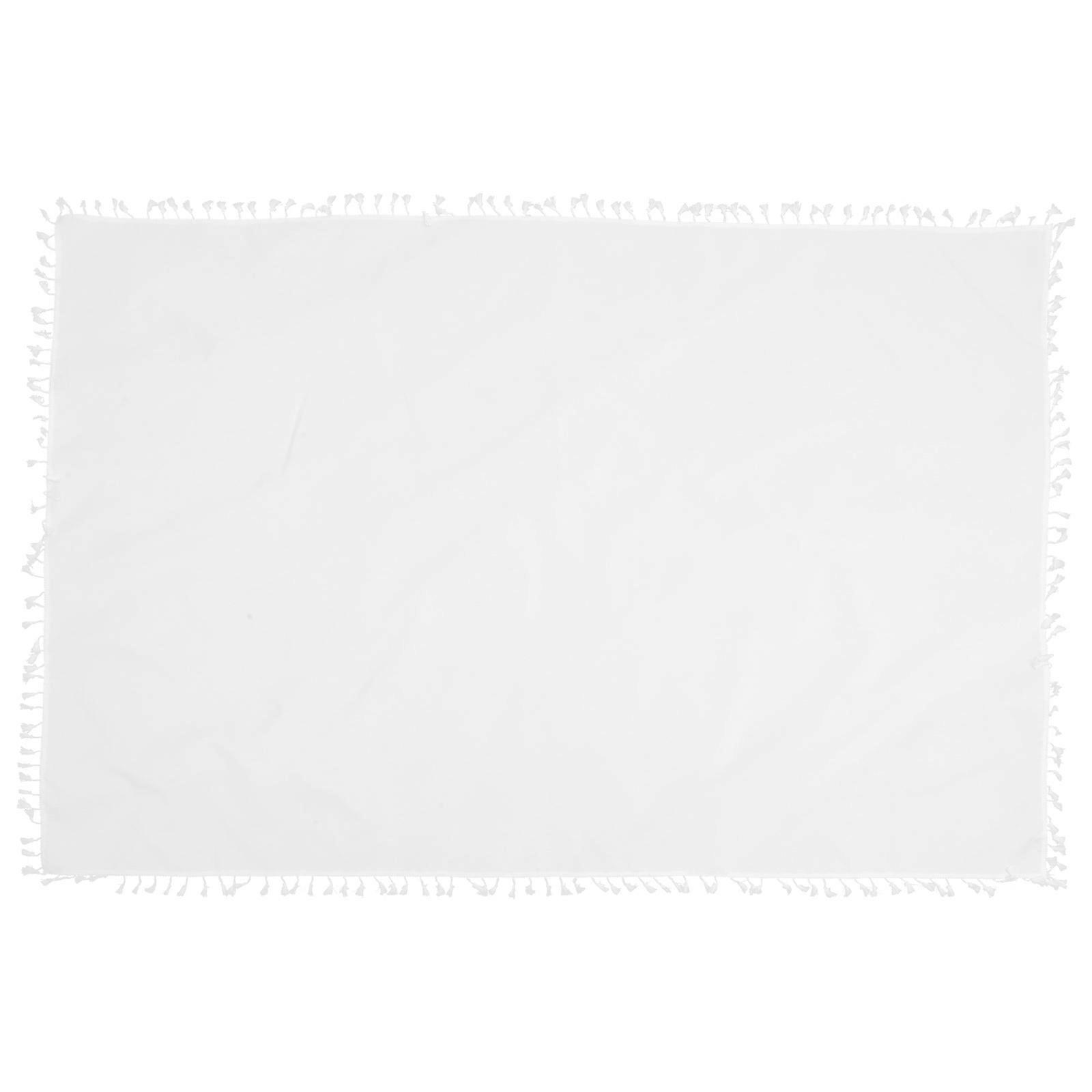 Fringed Table Cover 2Pcs Macrame Trim Waterproof Rectangle Polyester Tablecloth Home Users Dining Buffet Family Gathering