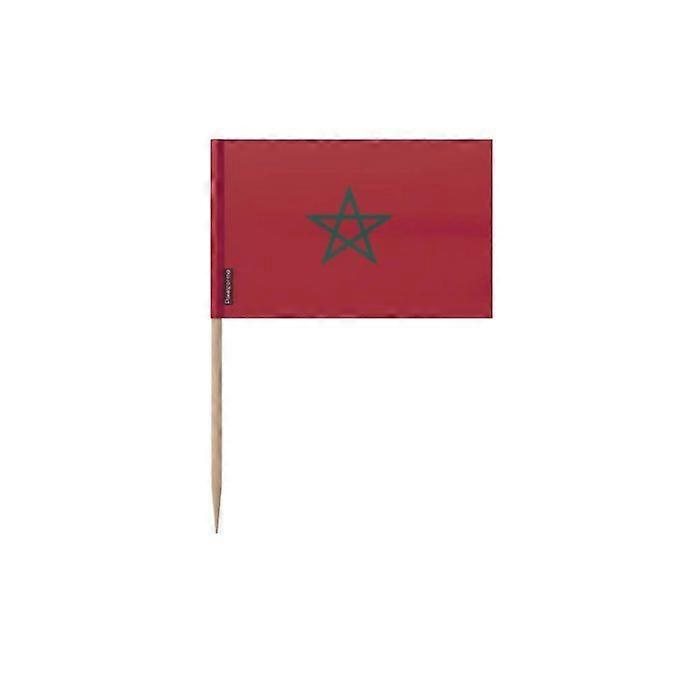 Toothpicks Moroccan Flag - 10 cm - 100 pieces - Adhesive plastic - Bamboo stick - Pixelforma