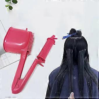 Roller Comb Applikator Hårfärgning 2-i-1 Färgsalong Hårvård Frisörverktyg för salong eller hemmabruk Rosa