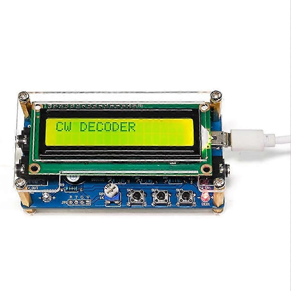 Upgraded CW Morse Code Decoder Finished+Case with Digital LCD CW Trainer Morse Code Decoder Kit