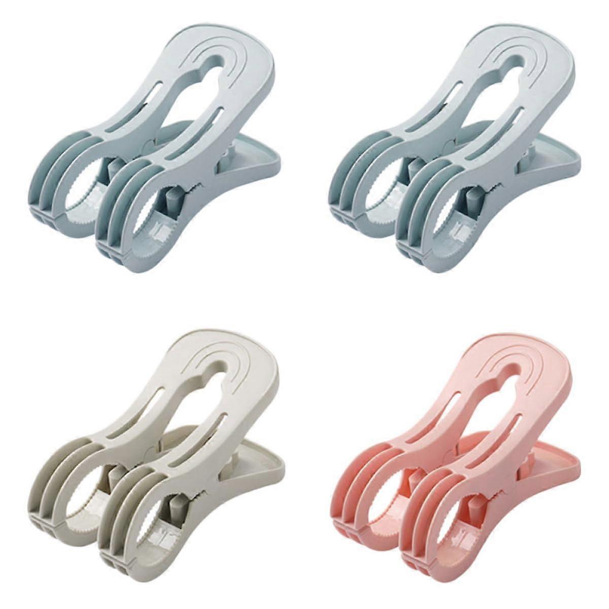 4Pcs Plastic Clothes Clips Quilt Clips Secure Grip Windproof Laundry Clamps for Outdoor Drying