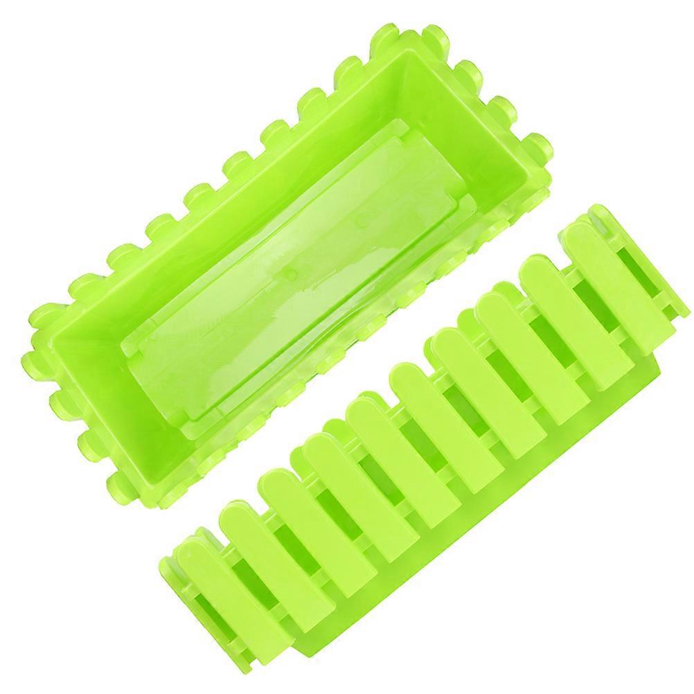 Flowerpot Fence Plastic Rectangular Planter for Home Use 2Pcs Green