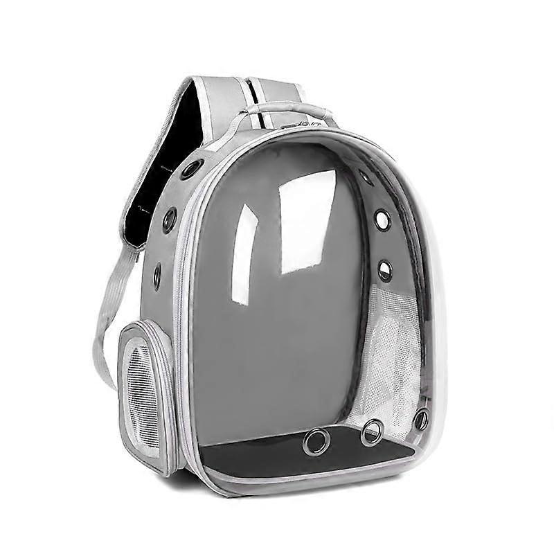Cat Backpack Carrier with Panoramic View, EscapeProof and Ventilated Bubble for Medium Cats Gray