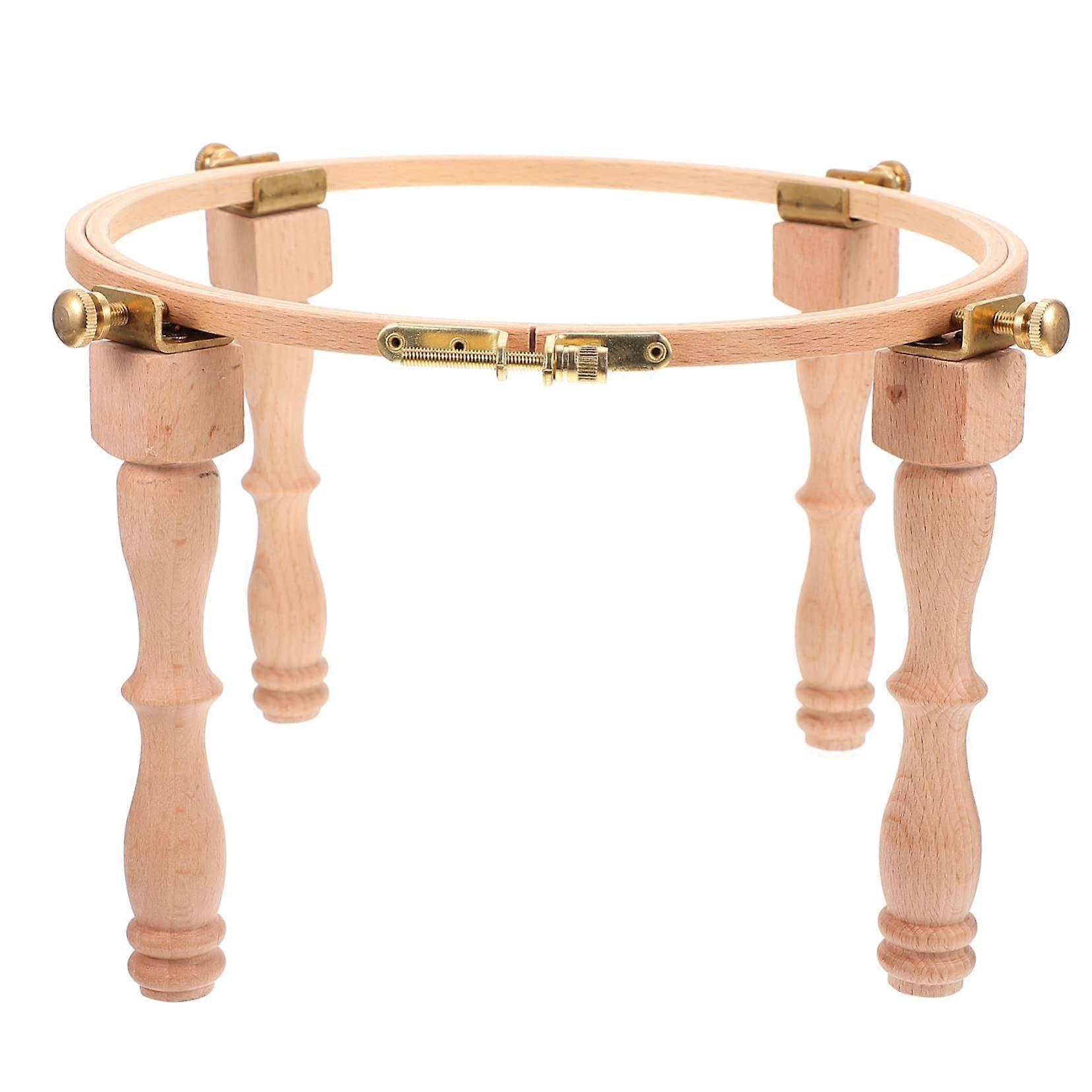 Adjustable Wooden Embroidery Hoop Rack with Stable Desktop Support and Easy Assembly Design