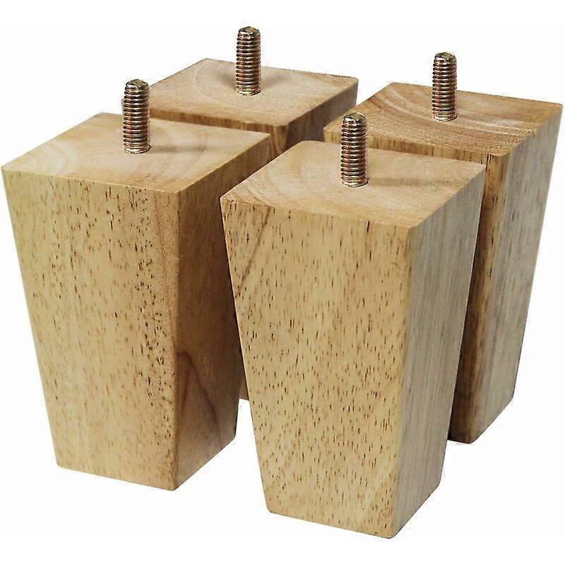 Set mit 4 Holzmöbelbeinen, Sofabeinen, M8 Schrauben (10cm)