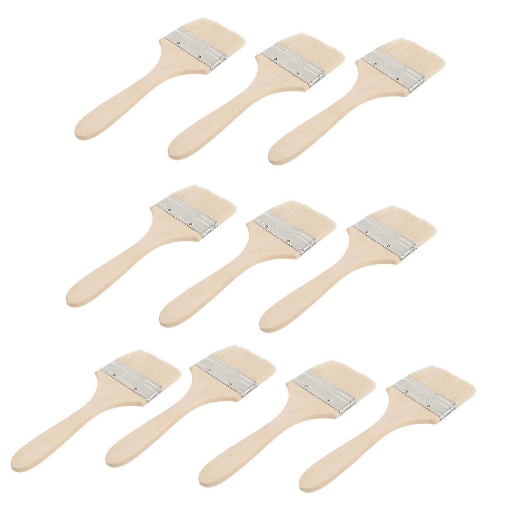 10pcs Professional Grade Chip Paint Brushes Set with Wood Handle for Smooth Even Coverage
