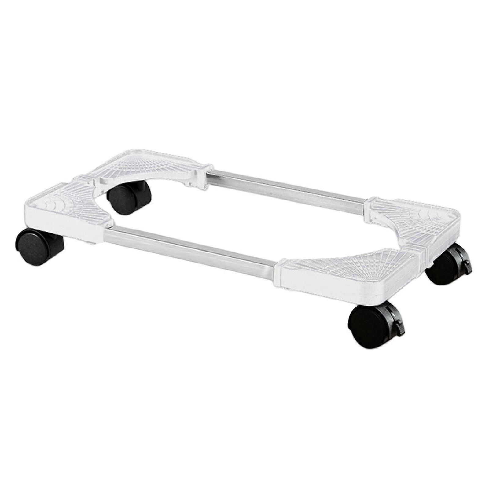 Adjustable Computer Tower Stand with Locking Wheels for Gaming PC Case Under Desk White